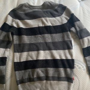 grey striped cotton sweater